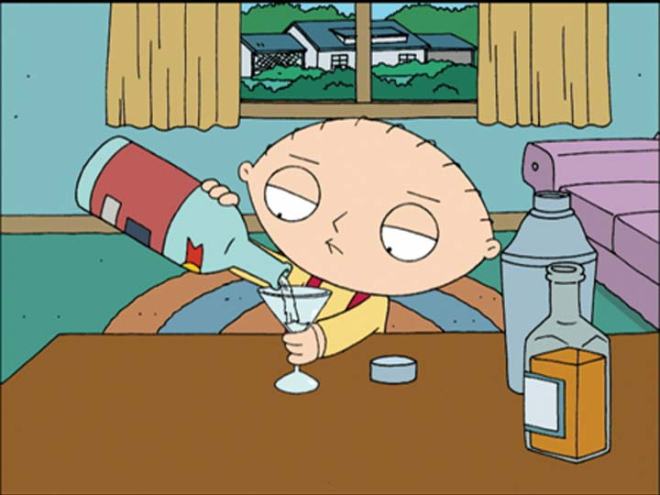Stewie Drinking